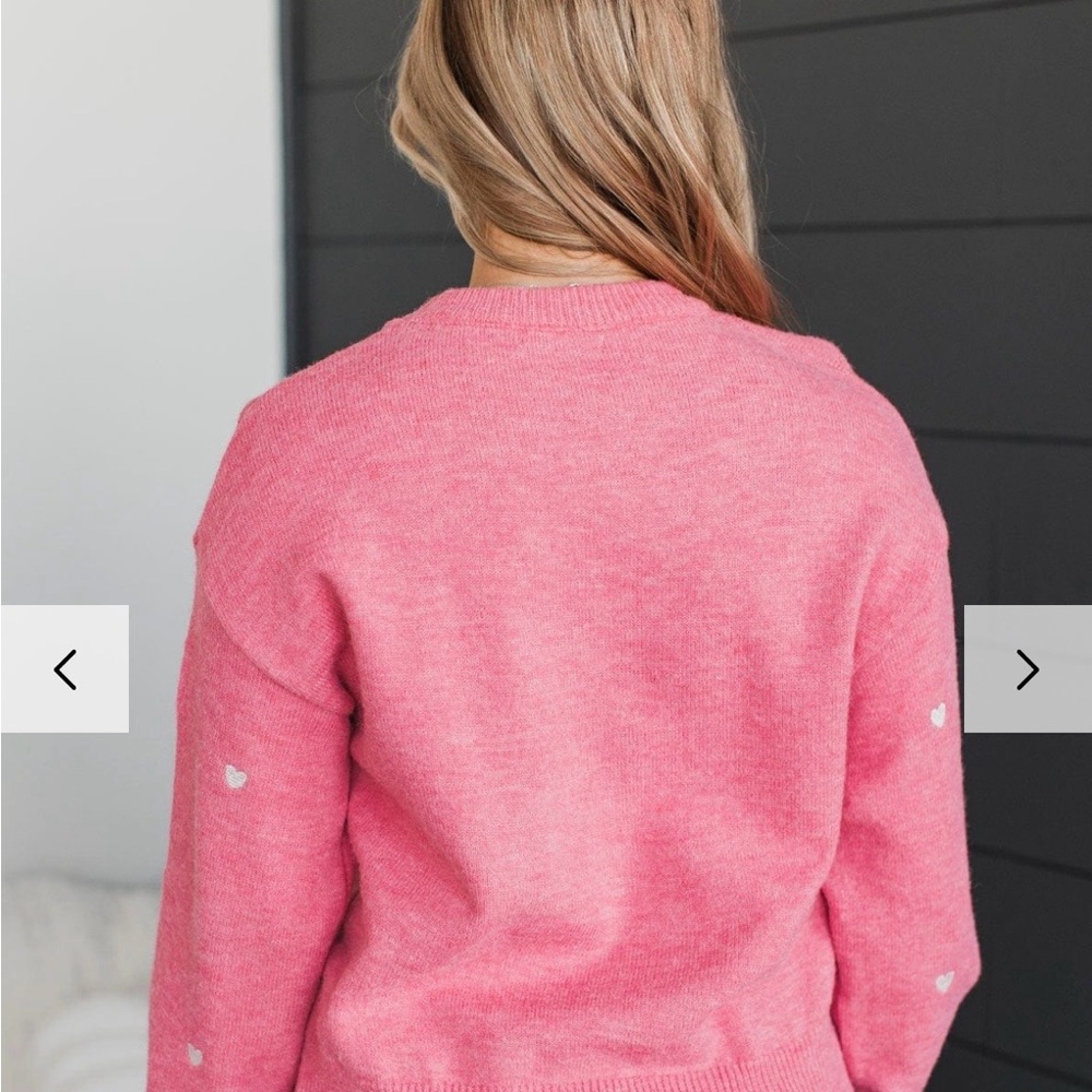 NWOT Staccato Pink Heart Sweater,M/L - Picture 5 of 8